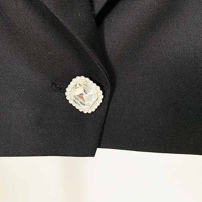 Ladies Black Short Blazer + Black Skirt 2 Pieces Set Mini Skirt Suits