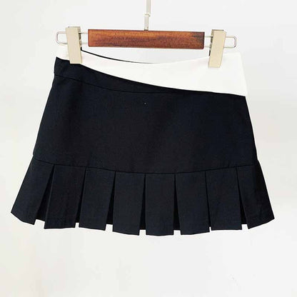 Ladies Black Short Blazer + Black Skirt 2 Pieces Set Mini Skirt Suits