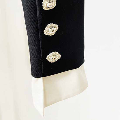 Ladies Black Short Blazer + Black Skirt 2 Pieces Set Mini Skirt Suits