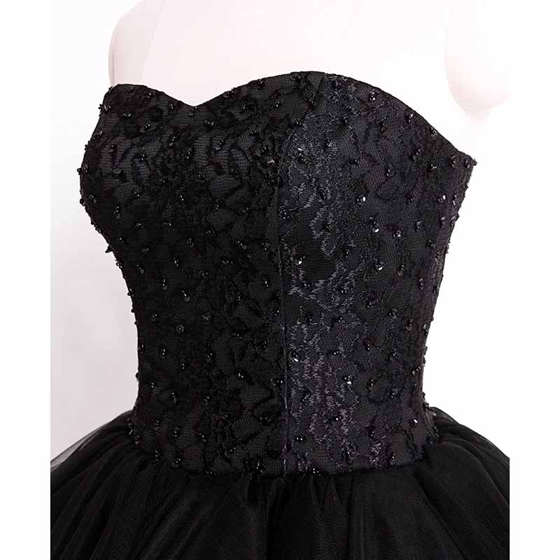 Women Black Gala Short Prom Tulle Strapless Evening Cocktail Party Homecoming Dress