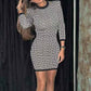 Women's Luxury Wool Blend Kintwear Bodycon Stretch Sweater Mini Dresses
