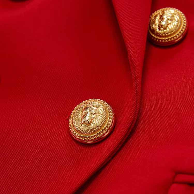 Women's Fitted Golden Lion Buttons Blazer Colored Coat