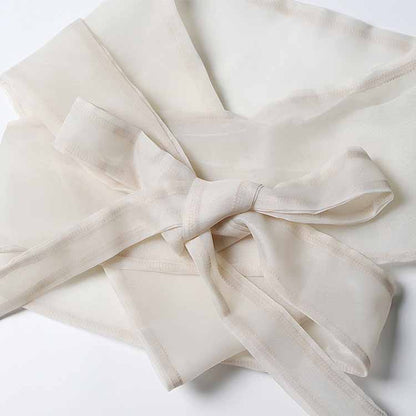 Women French Court Style Printed Shirt Lace Up Blouse