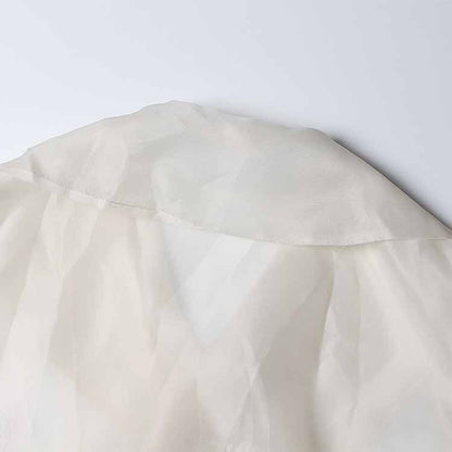 Women French Court Style Printed Shirt Lace Up Blouse