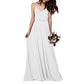 Women's Long Spaghetti Straps Prom Dress Chiffon Bridesmaid Dresses