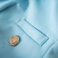 Women Light Blue Double Breasted Blazer Gold Buttons Jacket