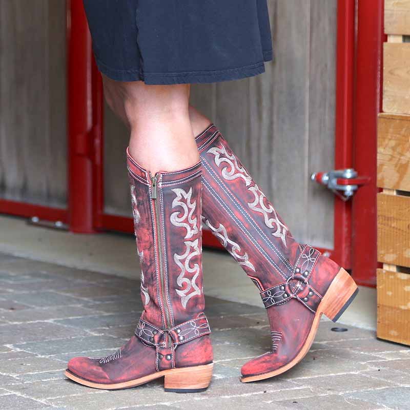 Women's Western Cowgirl Boots Chunky Heel Knee High Boot – SD Dresscode ...