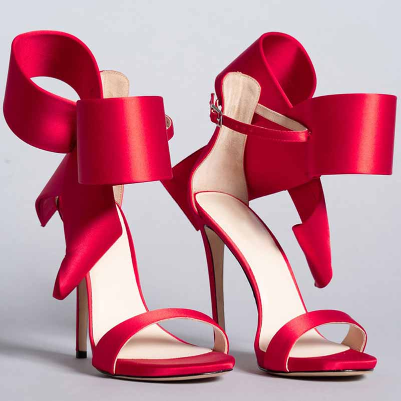 Ladies Bridal Shoes Satin Ribbon Bridal Shoes Bow Pumps wedding Sandals