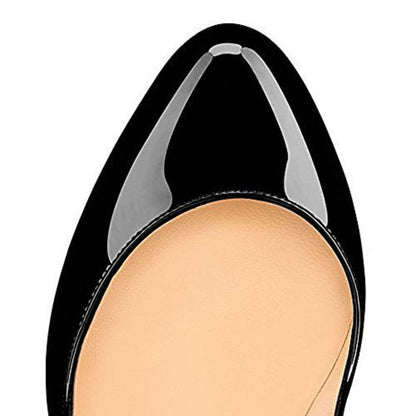 Tucomosi pointed toe platform pumps featuring a sleek black design and glossy finish