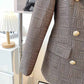 Women's Brown Tailored Double-breasted Blazer