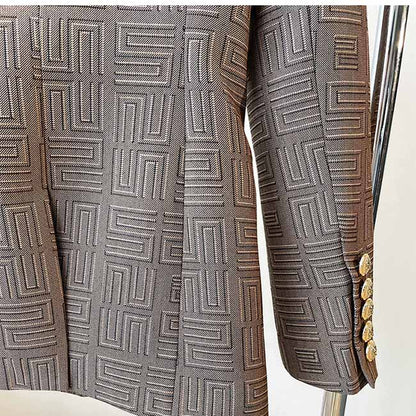 Women's Brown Tailored Double-breasted Blazer