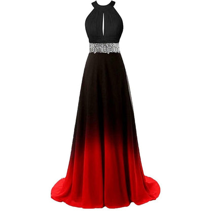 Women's Gradient Evening Prom A Line Bridesmaid Dress Custom Wedding Ball Gown