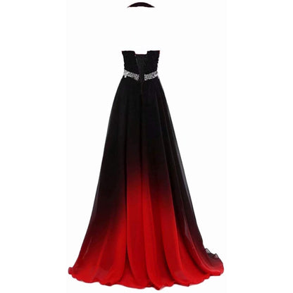 Women's Gradient Evening Prom A Line Bridesmaid Dress Custom Wedding Ball Gown