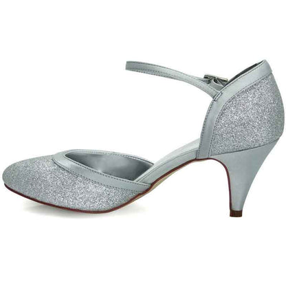 Sequin Wedding Shoes For Bride Block Heel Wedding Party Shoes
