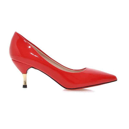 Women Basic Stilettos Low Heels Pointed Toe Pumps 6cm