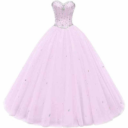 Women's Sweetheart Ball Gown Tulle Quinceanera Dresses Prom Dress