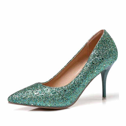 Women's High Heels Slip On Pumps Pointy Toe Stilettos 8CM