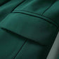 Women's Blackish Green Lion Buttons Fitted Blazer Jacket