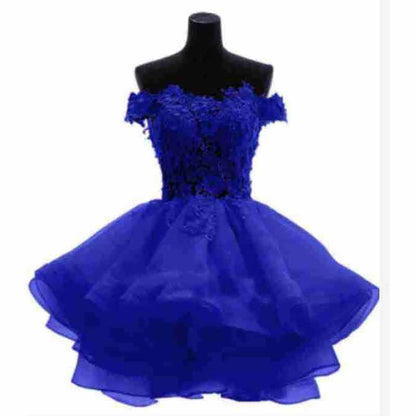 Women's Tulle Mini Cocktail Party Dress Short Prom Gown