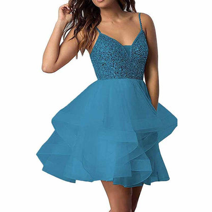 Women's Tulle Gala Prom Dress Short Homecoming Cocktail Gowns