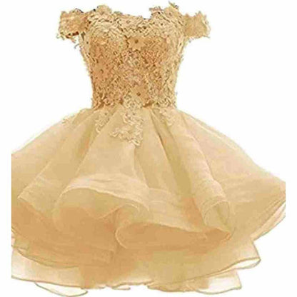 Women's Tulle Mini Cocktail Party Dress Short Prom Gown