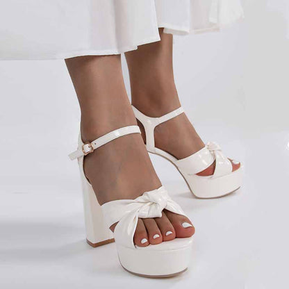 White Wedding Wedge Shoes Bridal Heels For A Summer Party