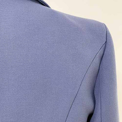 Women's Golden Lion Buttons Fitted Belted Jacket Dusty Blue Blazer