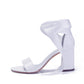 White high-heeled sandals thick heels Ankle Strap wedding party shoes