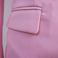 Women's Pink Coats & Jacket Long Sleeves Blazer Breasted Coat