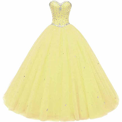 Women's Sweetheart Ball Gown Tulle Quinceanera Dresses Prom Dress