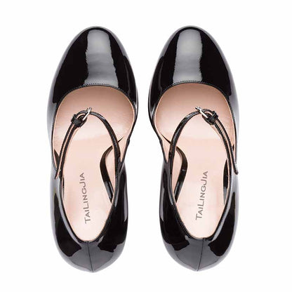 Womens Mary Jane Platform Heels Peep Toe Ankle Strap Pumps