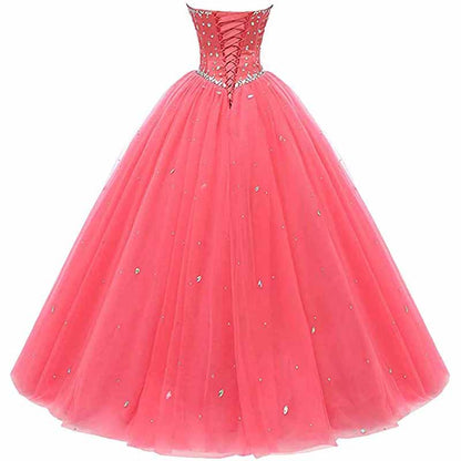 Women's Sweetheart Ball Gown Tulle Quinceanera Dresses Prom Dress