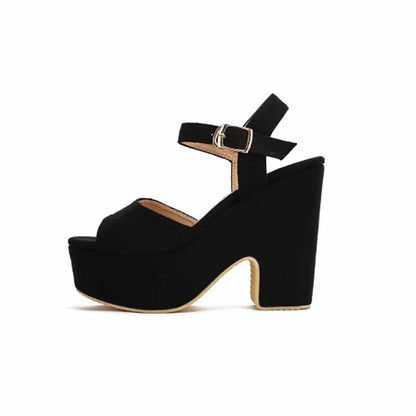 Women's Shoes Platform Heels Sandals Suede Stiletto Block Heels
