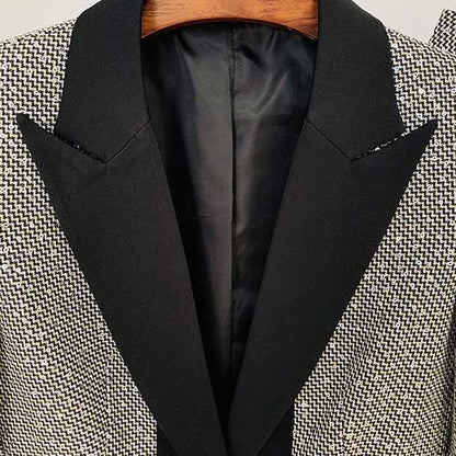 Women's Suit Trousers With Check Pattern Fashion Two PIeces Pansuits