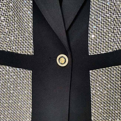 Women's Suit Trousers With Check Pattern Fashion Two PIeces Pansuits