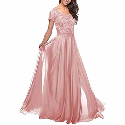 Long Chiffon Dress for Bridesmaid with Bow Sage main image 1