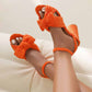 Women's Bow Knot Heeled Terry cloth Sandals Bridal Wedding Strap Chunky Heels