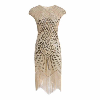 Women's Flapper Dresses 1920s Beaded Fringed Great Gatsby Dress