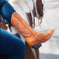 Women Cowboy Western Boots Yellow | Pink | Orange