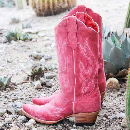 Women Cowboy Western Boots Yellow | Pink | Orange