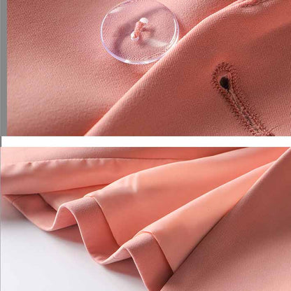 Women's Luxury Fitted Blazer Coral Lion Buttons Coat Double Breasted Jacket