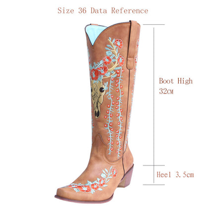 S&Dco Women's Western Cowboy Boots with Floral Design