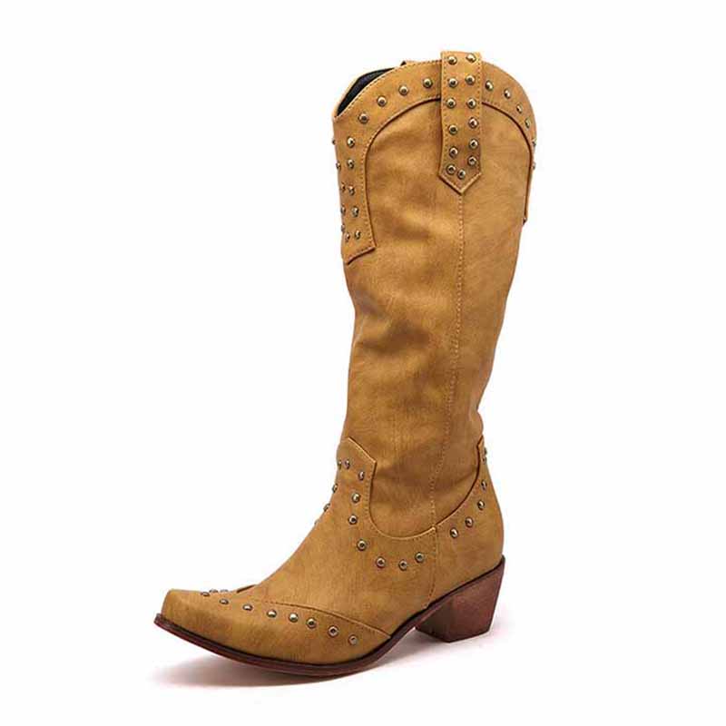 Women Western Boots Cowgirl Boots Ladies Pointy Toe Fashion Boots