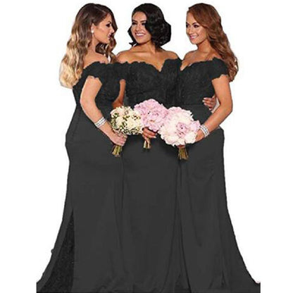 sd-hk Red Evening Maxi Dress Bodycon High Split Bridesmaid Dress