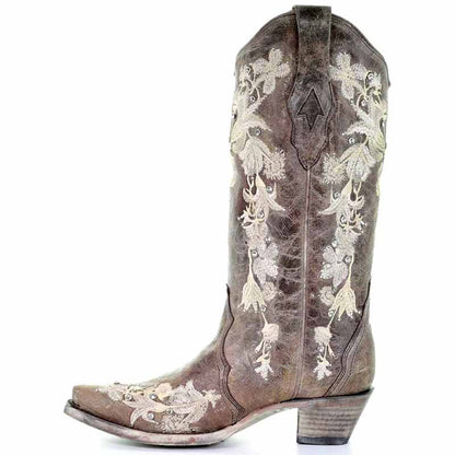 Women's Chic Wedding Boots Country Outfitter Western Cowgirl Bridal Bootie