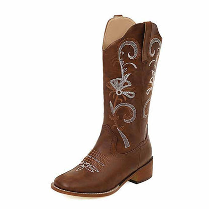 Womens Brown Western Cowgirl Cowboy Boots