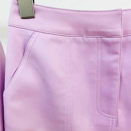 Women Loose fit Purple/Green Blazer + Mini Skirt Suit