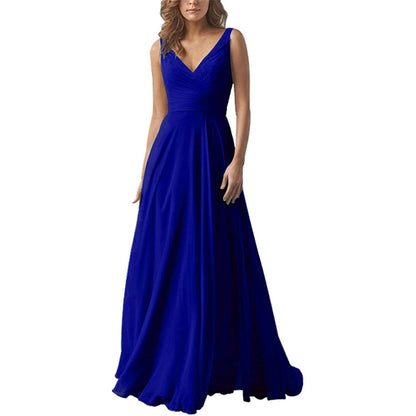 A-line Chiffon Bridesmaid Dress Floor Length Formal Evening Prom Gowns