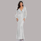 Long Sleeve Wedding Gowns V Neck Sequin Long Prom Dress