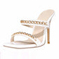 White Wedding High Heels Sandals Shoes for a Bridal to Wear to a Summer Wedding